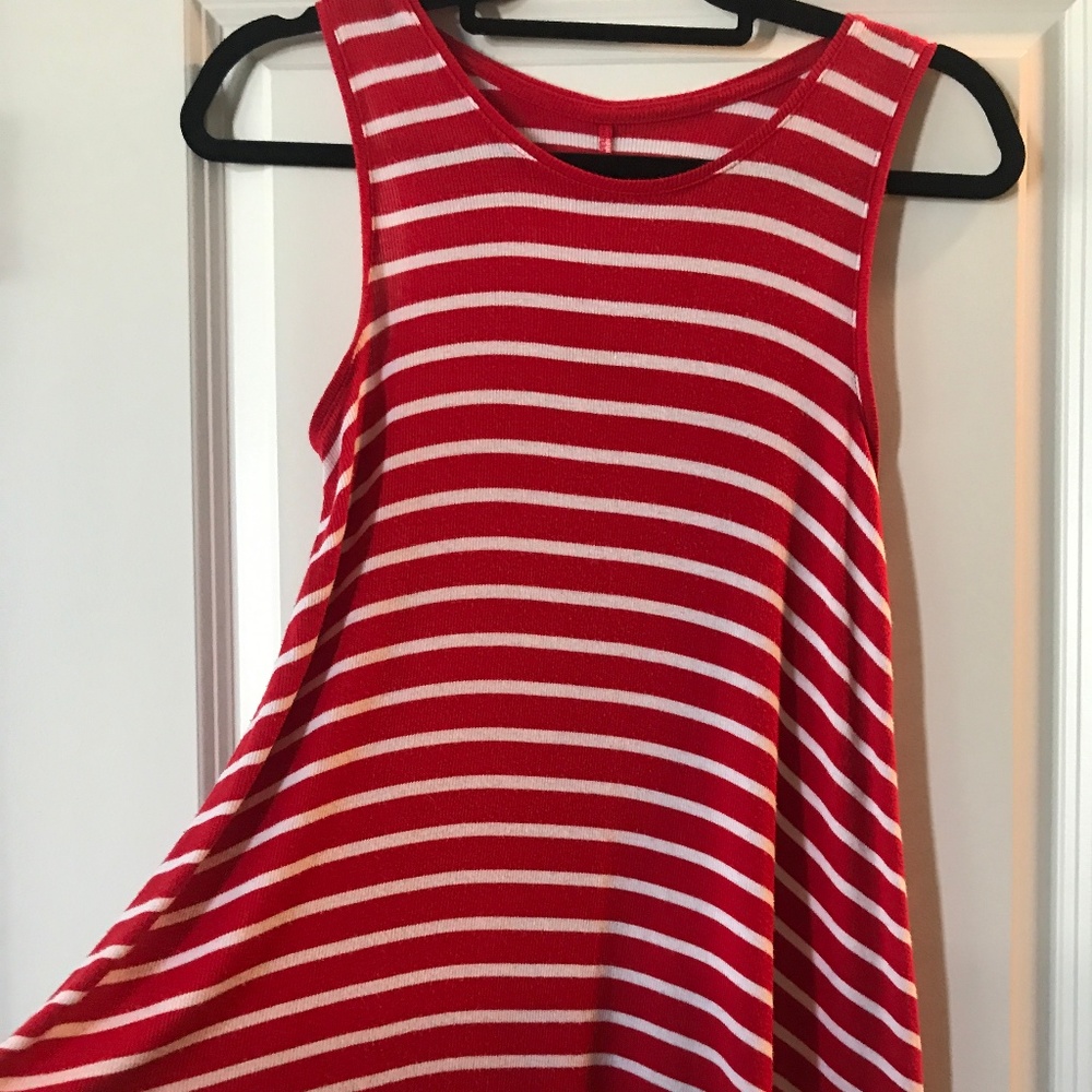 Merona Red and White Striped Tank